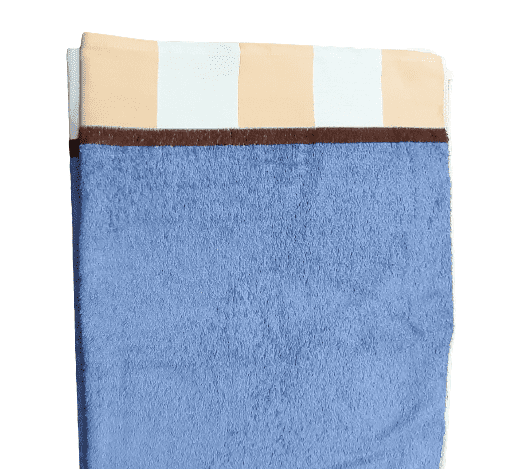 Toalla baño azul cenefa beige 100 x 150