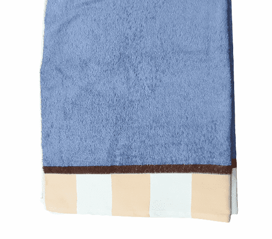 Toalla baño azul cenefa beige 100 x 150 - 1