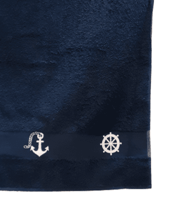 Toalla rizo azul anclas
