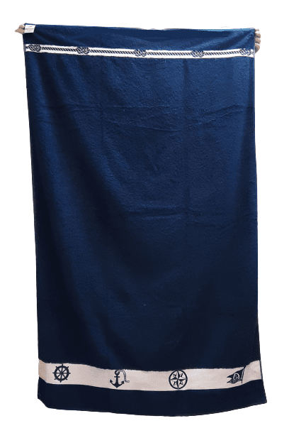 Toalla rizo azul anclas - 1