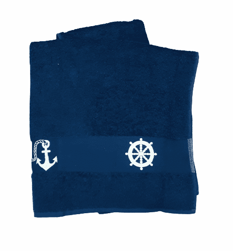 Toalla rizo azul anclas - 2