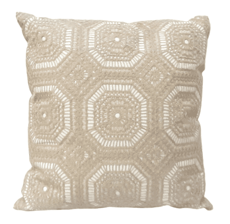 Cojín ganchillo beige 45 x 45