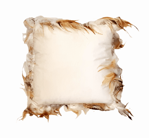 Cojín glamour plumas naranja