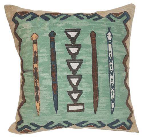 Funda cojín azteca verde 50 x 50