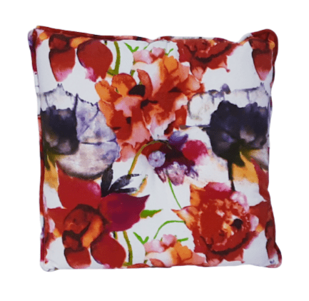Cojines flores acuarela rojizas 40 x 40