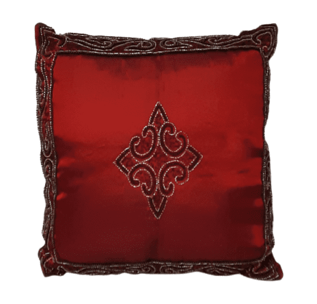 Cojines granate pedrería 40 x 40