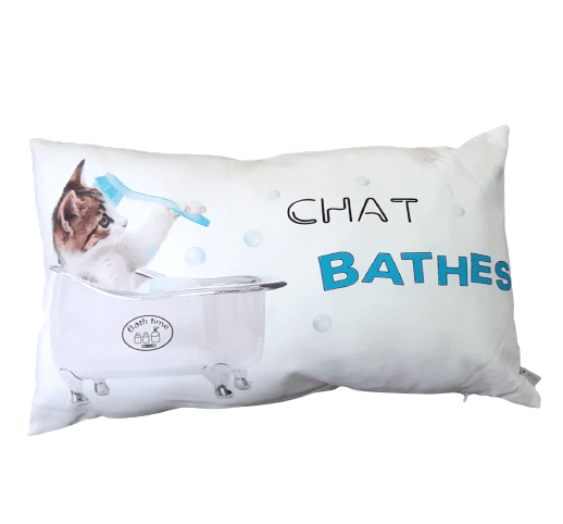 Cojin rectangular gato bañera 30 x 50