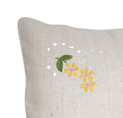 Funda cojín florecitas amarillas 50 x 50 - 2