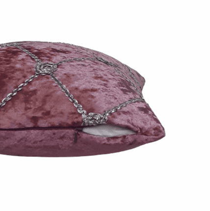 Cojines terciopelo malva plata - 1