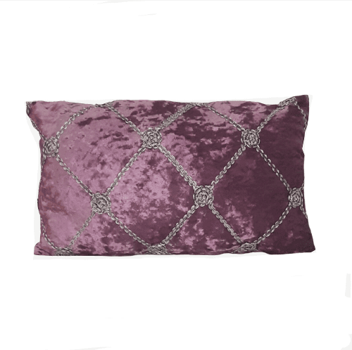 Cojines terciopelo malva plata - 3