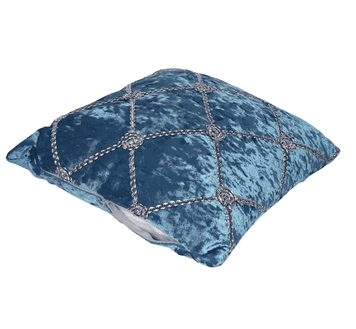 Cojines terciopelo azul plata - 1