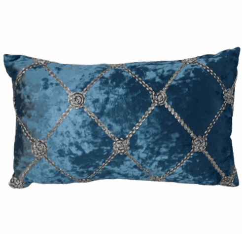 Cojines terciopelo azul plata - 2