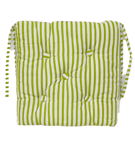 Cojines de silla rayas verdes 40 x 40 - 1