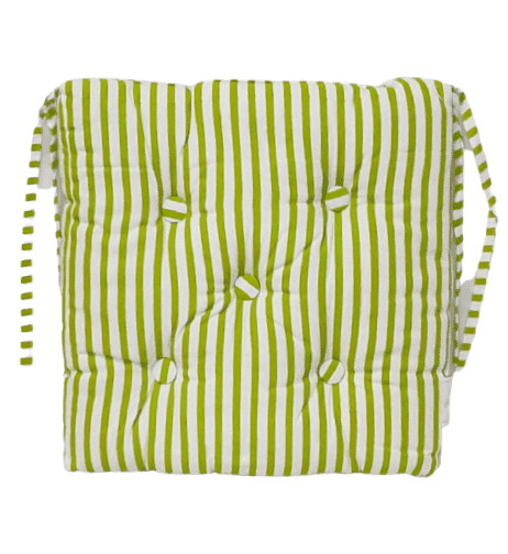 Cojines de silla rayas verdes 40 x 40 - 1