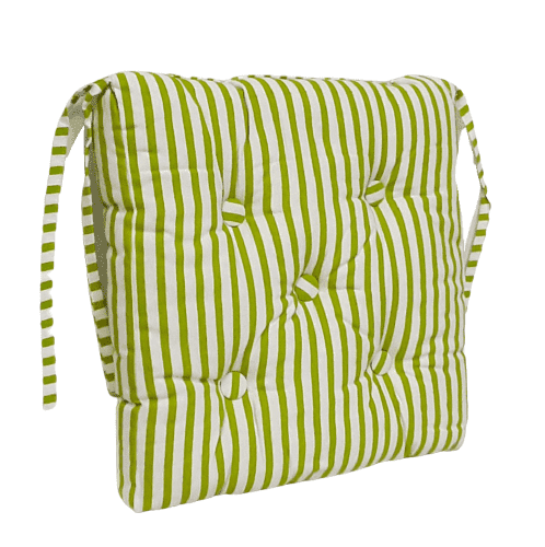 Cojines de silla rayas verdes 40 x 40 - 3