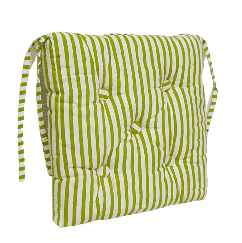 Cojines de silla rayas verdes 40 x 40 - 4