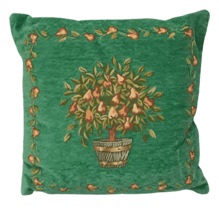 Cojines chenilla verde maceta 50 x 50