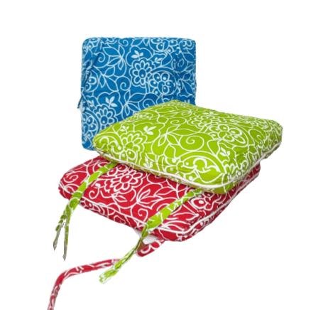 Cojín silla azul con flores blancas 40 x 40 - 2