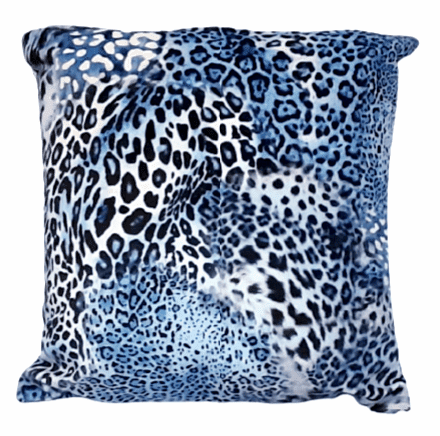 Cojín de leopardo azul 45 x 45