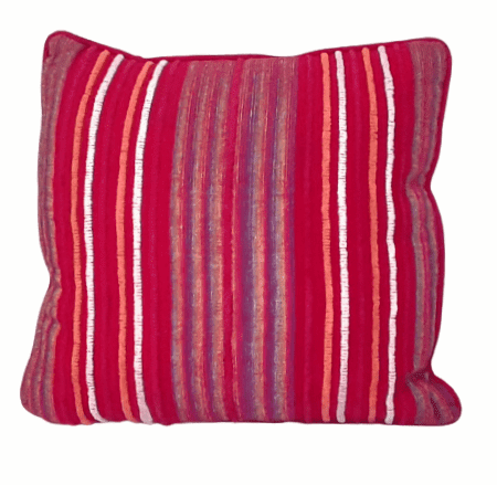 Cojín de rayas fucsia 45x45