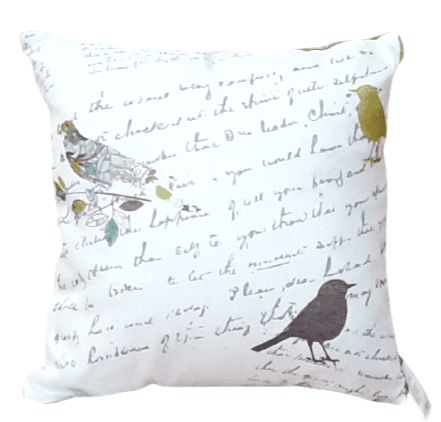 Cojín blanco letras grises 45 x 45 - 1