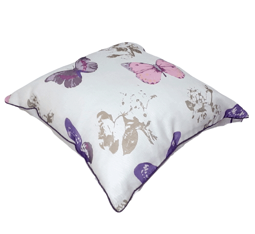 Cojín mariposas moradas 45 x 45