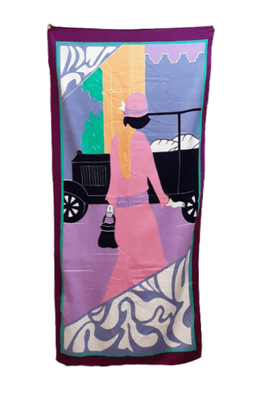 Toalla playa terciopelo rosa 75 x 170