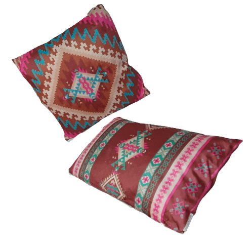 Cojines étnicos marrones 45 x 45