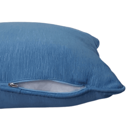 Cojines otomán azul con cordón 45 x 45