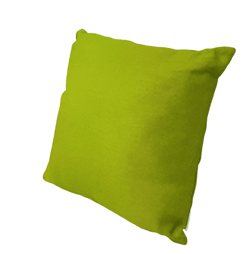 Funda cojín verde tela de saco 45 x 45