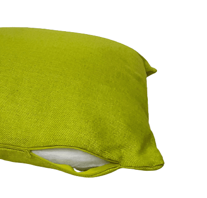 Funda cojín verde tela de saco 45 x 45 - 1