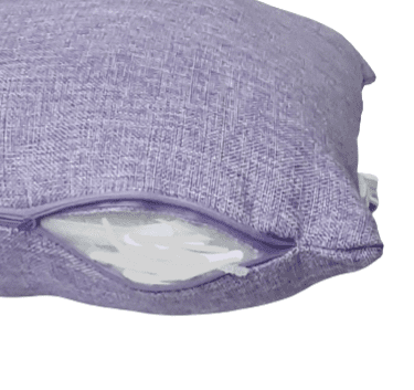 Funda cojín lila tela de saco 45 x 45 - 2