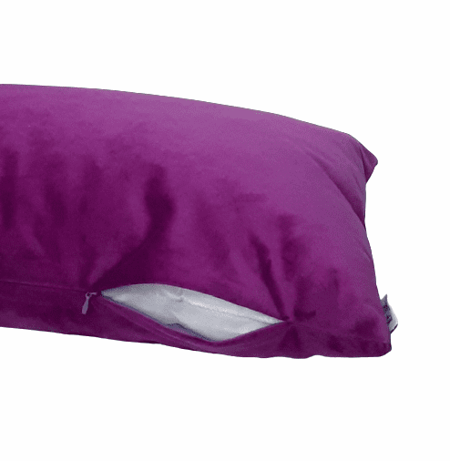 Funda cojín terciopelo morado 40 x 60 - 1