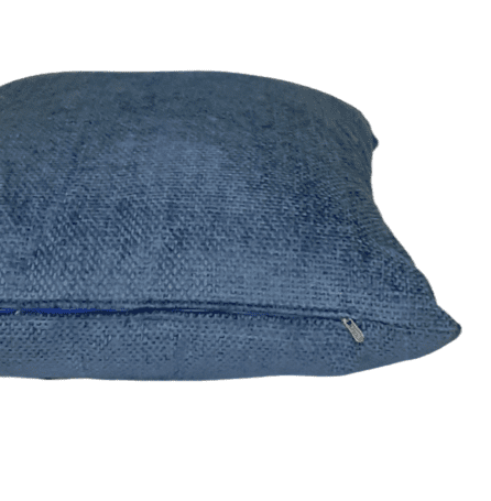 Funda cojín azul chenilla saco 45 x 45