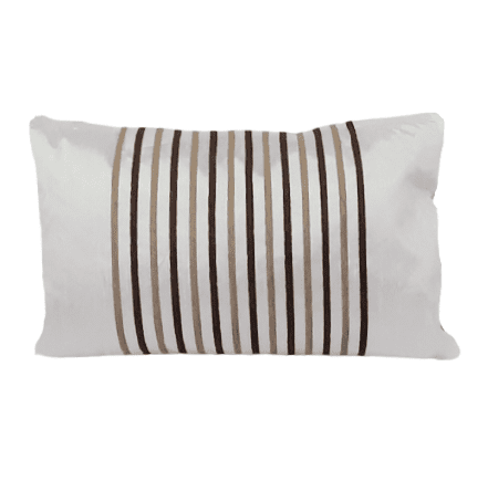 Cojines blancos rayas marrones 30 x 50