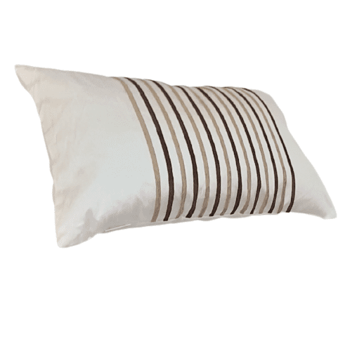 Cojines blancos rayas marrones 30 x 50 - 2