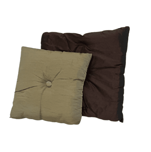 Cojines de seda marrón
