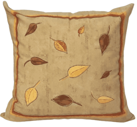 Funda de cojín ocre hojas 50 x 50