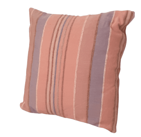 Funda de cojín rústica de rayas rosas - 2