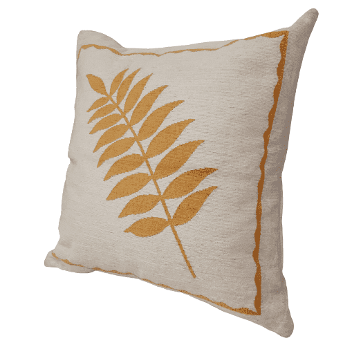 Funda cojines chenilla cruda hojas 50 x 50 - 2