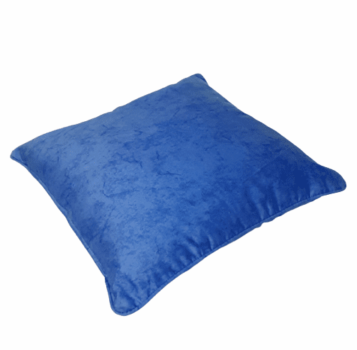 Funda de cojín azul mármol con cordón 45 x 45 - 1