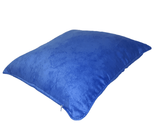 Funda de cojín azul mármol con cordón 45 x 45 - 3