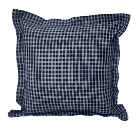 Funda de cojín de cuadros azul marino 40 x 40