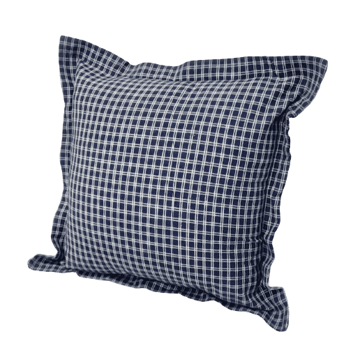 Funda de cojín de cuadros azul marino 40 x 40 - 1