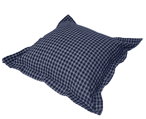 Funda de cojín de cuadros azul marino 40 x 40 - 2