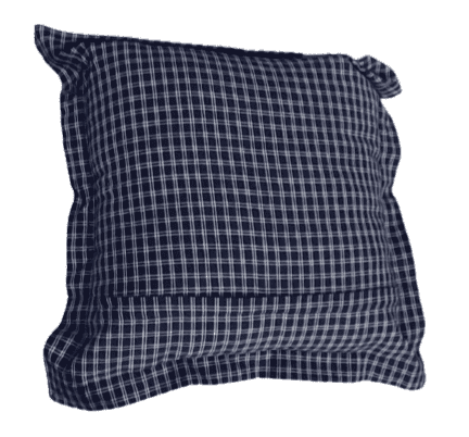 Funda de cojín de cuadros azul marino 40 x 40 - 3