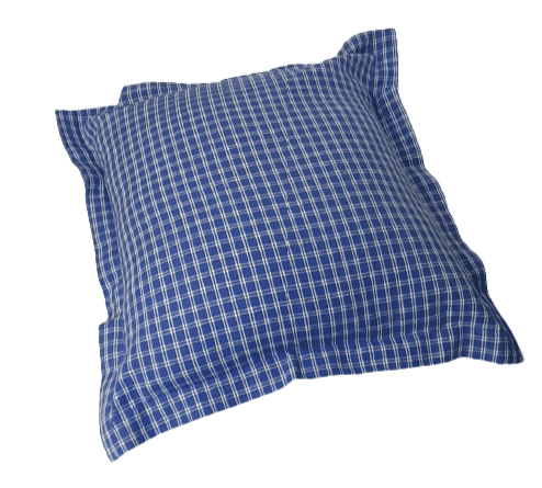 Funda de cojín de cuadros azulones 40 x 40
