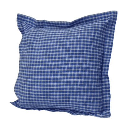 Funda de cojín de cuadros azulones 40 x 40 - 2