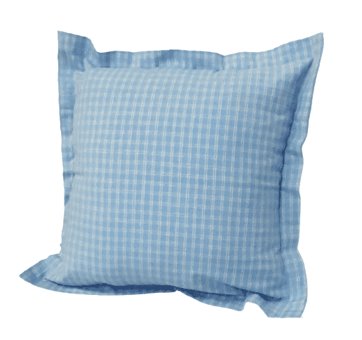 Funda de cojín de cuadros celeste 40 x 40