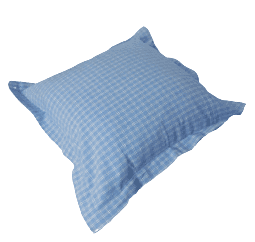 Funda de cojín de cuadros celeste 40 x 40 - 1